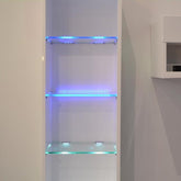AIBOO Under Cabinet LED Lights for Glass Edge Shelf Back Side Clip Clamp Strip Lighting with RF Remote Control 6 Lamps Kit